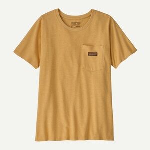 Patagonia Shirt Small Yellow Pocket Short Sleeve Organic Cotton Outdoor